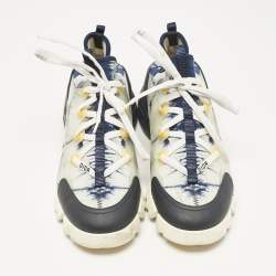Dior Two Tone Fabric and Leather D-Connect Low Top Sneakers Size 39.5