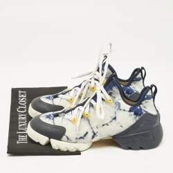 Dior Two Tone Fabric and Leather D-Connect Low Top Sneakers Size 39.5