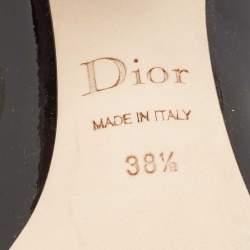 Pre Owned Dior Black/Blue Patent Leather Pointed Toe Pumps Size 38.5