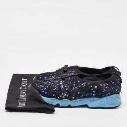 Dior Black Mesh Fusion Embellished Slip On Sneakers Size 41.5