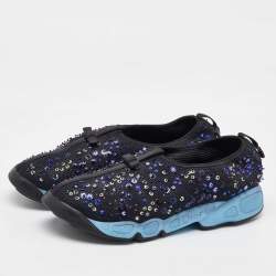 Dior Black Mesh Fusion Embellished Slip On Sneakers Size 41.5