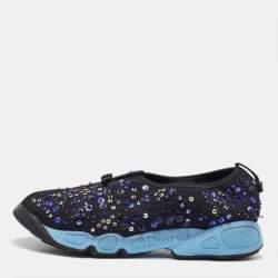 Dior Black Mesh Fusion Embellished Slip On Sneakers Size 41.5