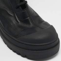 Dior Black Leather Lace Up Combat Boots Size 38