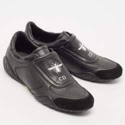 Dior Black Leather and Suede D-Bee Low Top Sneakers Size 38.5