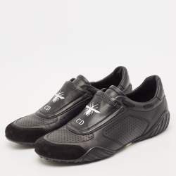 Dior Black Leather and Suede D-Bee Low Top Sneakers Size 38.5