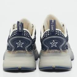 Dior Blue Oblique Canvas and Rubber Dior Vibe Sneakers Size 35.5