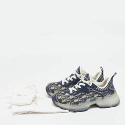Dior Blue Oblique Canvas and Rubber Dior Vibe Sneakers Size 35.5