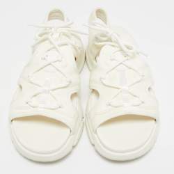 Dior White Neoprene D-Connect Flat Sandals Size 41.5