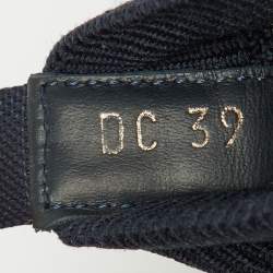 Dior Navy Blue Leather and Knit Fabric Walk n Dior High Top Sneakers Size 39