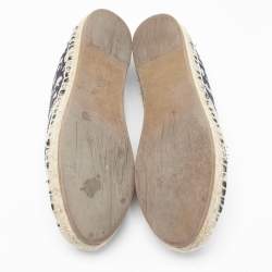 Dior Blue Oblique Canvas Granville Espadrille Flats Size 38.5