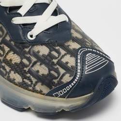 Pre Owned Dior Blue Oblique Canvas and Rubber Dior Vibe Sneakers Size 39