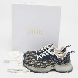 Pre Owned Dior Blue Oblique Canvas and Rubber Dior Vibe Sneakers Size 39