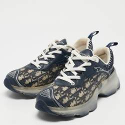 Pre Owned Dior Blue Oblique Canvas and Rubber Dior Vibe Sneakers Size 39