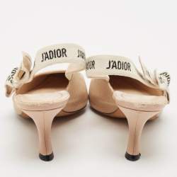 Pre Owned Dior Beige Fabric J'Adior Slingback Pumps Size 38.5
