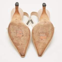 Pre Owned Dior Beige Fabric J'Adior Slingback Pumps Size 38.5