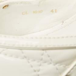 مملوكة مسبقًا صندل ديور سلايد مقدمة مفتوحة تفاصيل إبزيم جلد لامع مبطن أسود مقاس 37.5