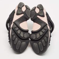 Dior Black Neoprene And Mesh Fusion Embellished Velcro Strap Sneakers Size 37.5