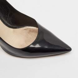 Pre Owned حذاء كعب عالي ديور جلد لامع مايكروكاناج أسود أومبريه غطاء مقدمة مدببة مقاس 38.5