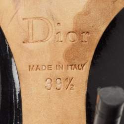 Pre Owned حذاء كعب عالي ديور جلد لامع مايكروكاناج أسود أومبريه غطاء مقدمة مدببة مقاس 38.5