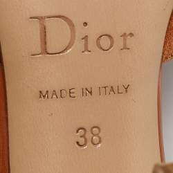 مملوكة مسبقًا Dior Brown Leather and Suede Slingback Pumps Size 38