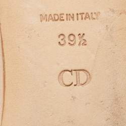 Pre Owned Dior Beige Leather Metal Cap Pointed Toe Ballet Flats Size 39.5