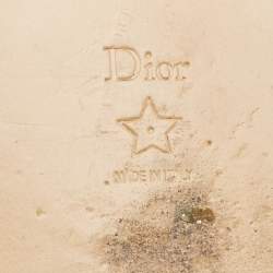 Pre Owned Dior Cream  Embroidered Canvas Dway Flat Slides Size 41