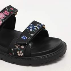 مملوكة مسبقًا Dior Multicolor Floral Jacquard DiorAct Flat Sandals Size 40