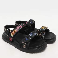 مملوكة مسبقًا Dior Multicolor Floral Jacquard DiorAct Flat Sandals Size 40