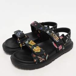 مملوكة مسبقًا Dior Multicolor Floral Jacquard DiorAct Flat Sandals Size 40
