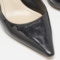 Dior Black Patent Leather J'adior Slingback Pumps Size 37.5