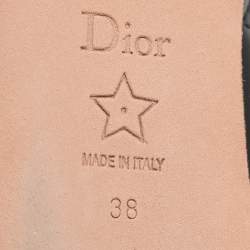 مملوكة مسبقًا Dior Black Cannage Leather Bow Pearl Ballet Flats Size 38