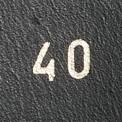 Pre Owned Dior Black Leather Laser Cut Accents Combat Boots Size 40