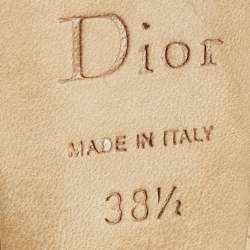 Dior Beige Cannage Leather Bow Peep Toe Pumps Size 38.5