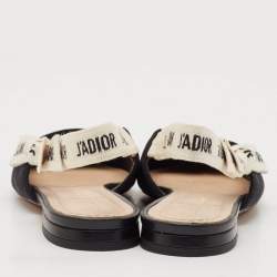 Dior Black Canvas J'adior Slingback Flats Size 36