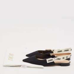 Dior Black Canvas J'adior Slingback Flats Size 36