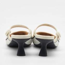 Dior White Fabric and Rubber D-motion Mules Size 36.5