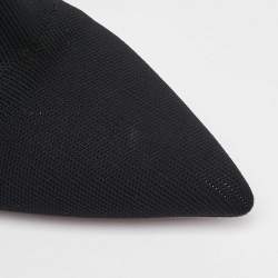 Pre Owned Dior Black Stretch Knit Cowboy Sock Ankle Length Boots Size 37