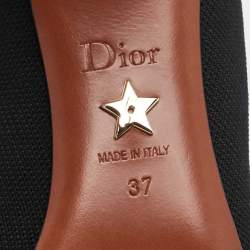 Pre Owned Dior Black Stretch Knit Cowboy Sock Ankle Length Boots Size 37