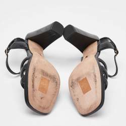 Dior Black Leather Ankle Strap Sandals Size 36.5