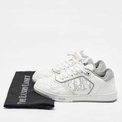 Pre Owned Dior White Leather Perforated B27 Low Top Sneakers Size 37