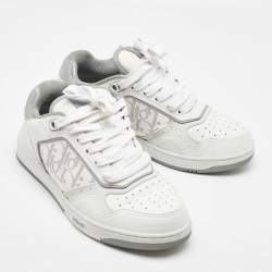 Pre Owned Dior White Leather Perforated B27 Low Top Sneakers Size 37