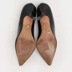 Pre Owned Dior Black Patent Leather J'adior Ribbon Pointed Toe Pumps Size 38.5