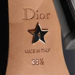 Pre Owned Dior Black Patent Leather J'adior Ribbon Pointed Toe Pumps Size 38.5