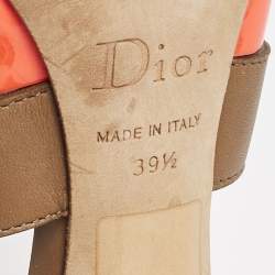Dior Multicolor Patent Leather And Leather Strappy Sandals Size 39.5