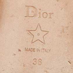 Dior Red Embroidered Canvas Dioriviera Flat Mules Size 36