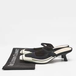 Dior Black/White Fabric and Rubber D-motion Mules Size 38
