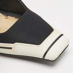Dior Black/White Fabric and Rubber D-motion Mules Size 38