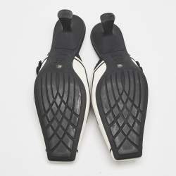 Dior Black/White Fabric and Rubber D-motion Mules Size 38