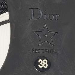Dior Black/White Fabric and Rubber D-motion Mules Size 38