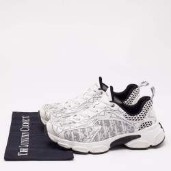 Pre Owned Dior White Leather and Mesh Vibe Lace Up Sneakers Size 38